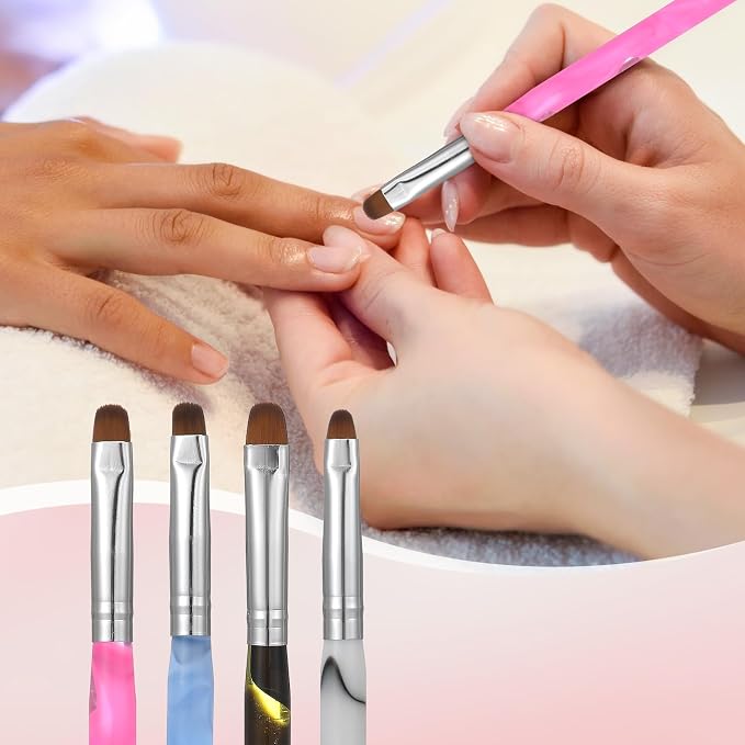 4 Pcs French Brush for Nails French Tip Brushes Nail Art Supplies for Design - Image 7