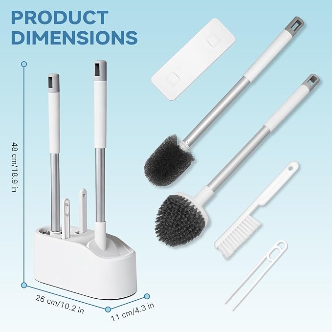 2 Pack Toilet Brush and Holder, Toilet Bowl Brush - Image 3