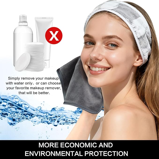 SINLAND Microfiber Facial Cloths Fast Drying Washcloth 8inch x 8inch Absorbent - Image 5