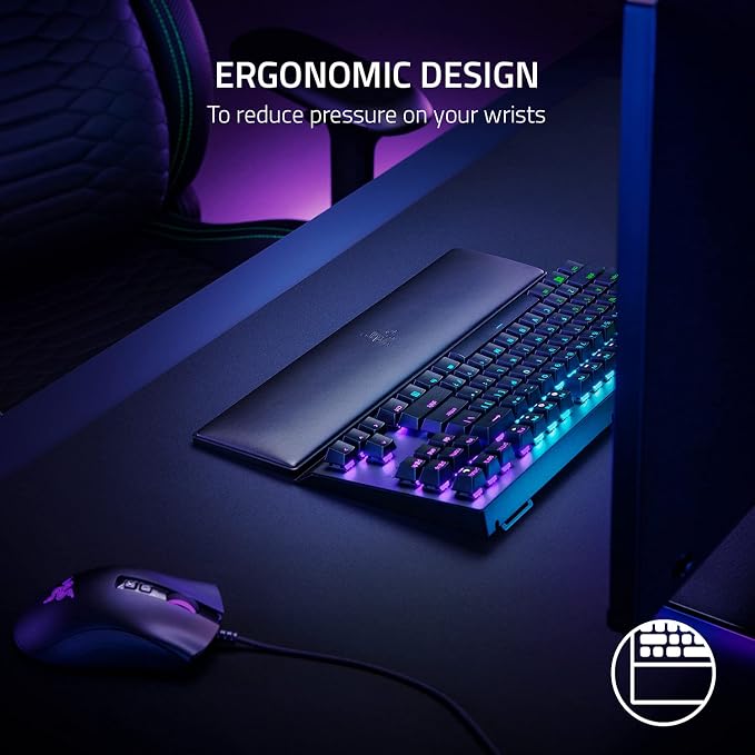 Razer Ergonomic Wrist Rest for Tenkeyless Keyboards: Plush Leatherette Memory - Image 3