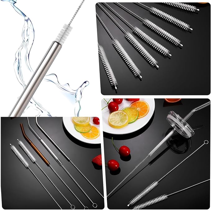 10Pcs Straw Cleaner Brush, Reusable Metal Handles Straw Cleaner Brush Extra Long - Image 6