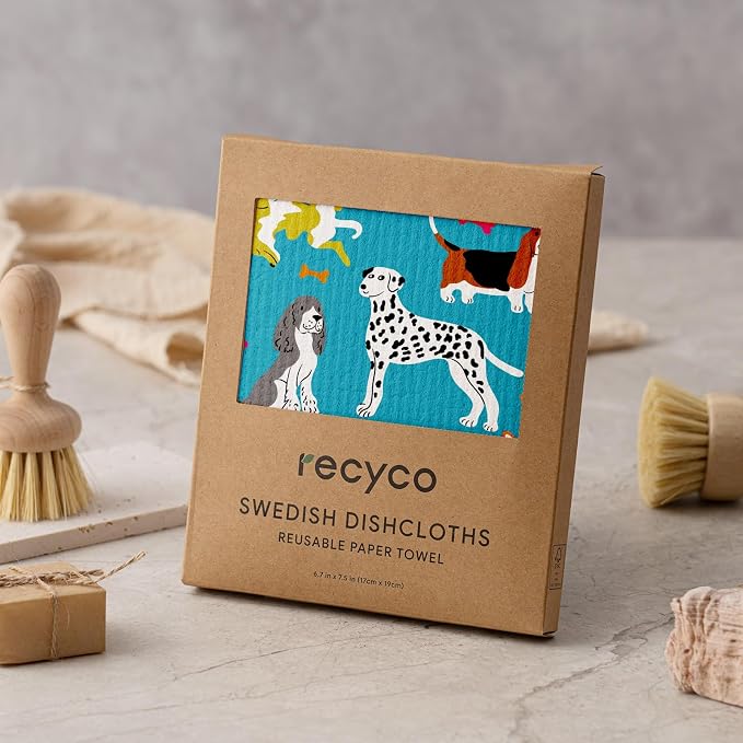 RECYCO Swedish Dishcloths for Kitchen | 6 Pack Doggy Daydreams Washable Dish - Image 8