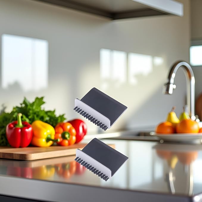2 Pcs Black Kitchen Sink Squeegee Cleaner Countertop Brush Wiper Vegetable - Image 3