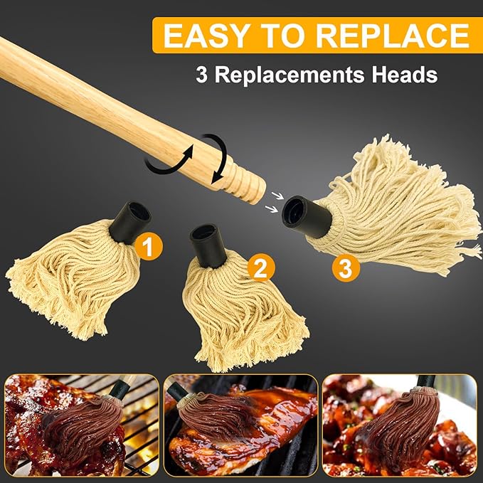 Walfos Basting Brush Silicone and BBQ Mop, Grill Basting Mop - Image 7