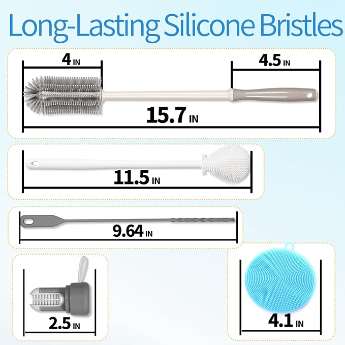 15.7" Silicone Bottle Brush Set - Image 7