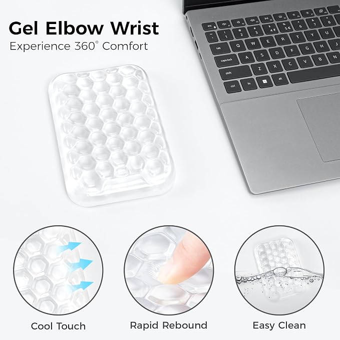 Ospelelf Ergonomic Elbow Rest for Desk, Gel Keyboard Wrist Rest Support - Image 3