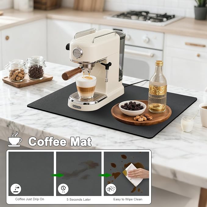 Dish Drying Mats for Kitchen Counter, Waterproof Coffee Mat for Countertop - Image 3
