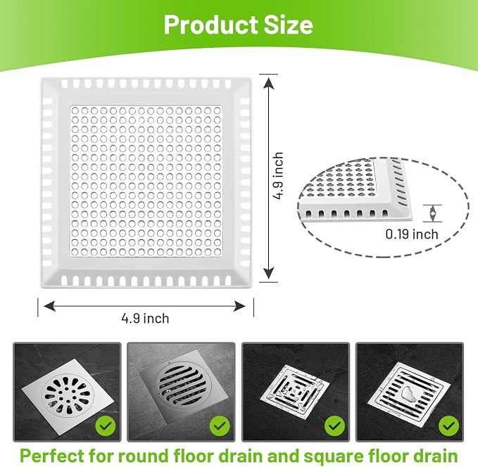 Drain Hair Catcher, Shower Drain Cover Hair Catcher Shower Drain Strainer - Image 2