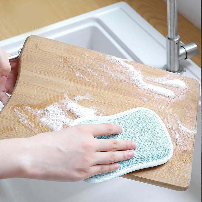 4 Pack Kitchen Scrub Sponge Dual Action Washing Up Cleaner Heavy Duty Scouring - Image 3