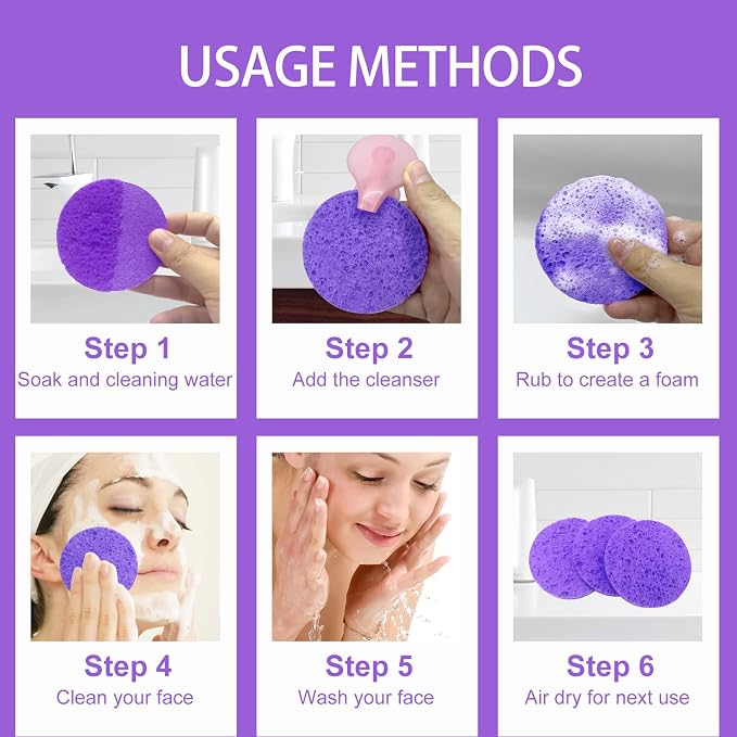 50-Count Large Compressed Facial Sponges - Image 4