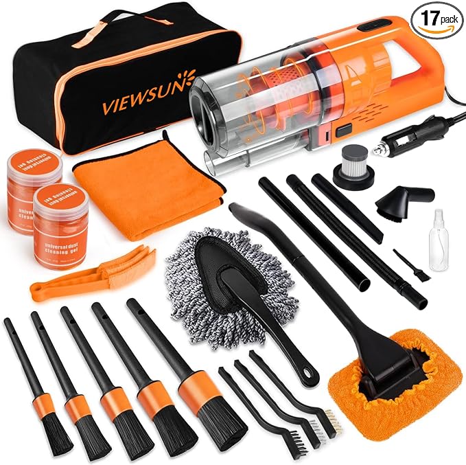 Viewsun Car Cleaning Kit, Detailing Brush Set, Windshield Cleaner, Cleaning Gel by Viewsun
