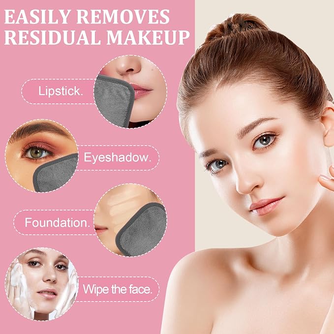 Makeup Remover Cloth 12 Pack, Ultra Soft and Reusable Microfiber Makeup Remover - Image 5