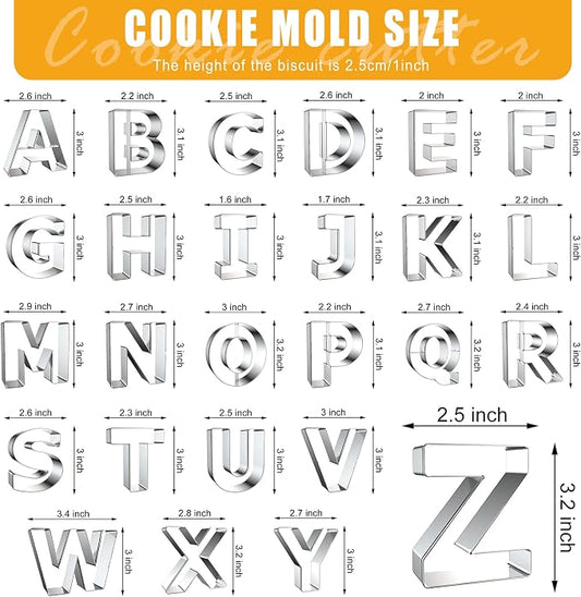 Letter Cookie Cutters Shapes Large 3 Inch - Image 2