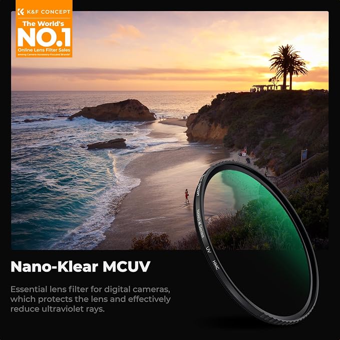 K&F Concept 62mm MC UV Protection Filter, 18 Multi-Coated Ultra Slim MCUV Filter - Image 2