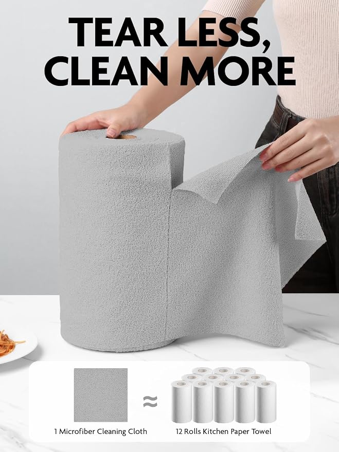 Fantasticlean Microfiber Cleaning Cloth Roll -150 Pack, Tear Away Microfiber - Image 3