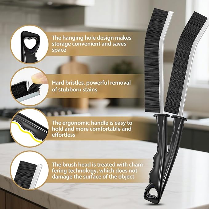 8Pcs Crevice Cleaning Brushes for Household Use, Grout Cleaner Brush, Hard - Image 4