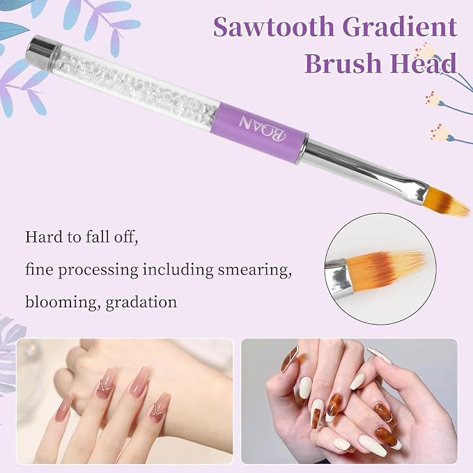 BQAN 1Pcs Nail Ombre Brush Nail Art Gradient Painting Brush - Image 3