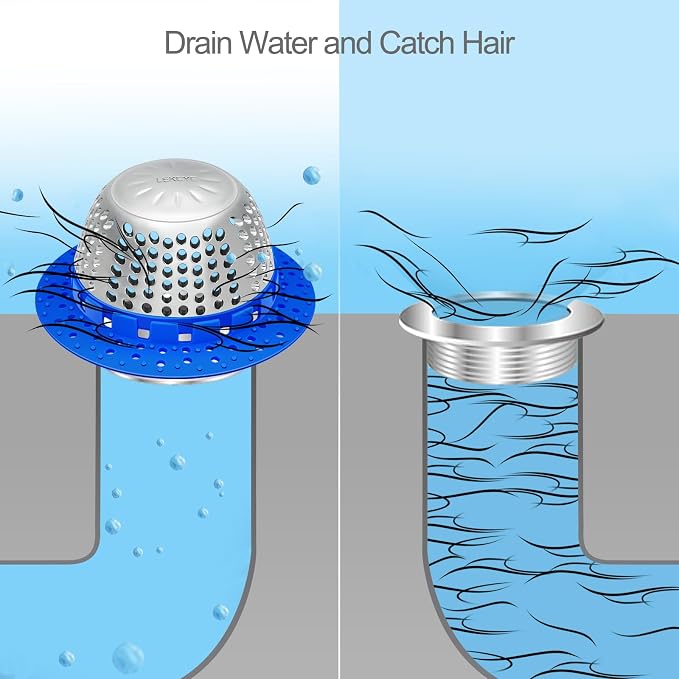 LEKEYE Shower Drain Hair Catcher/Shower Drain Cover/Drain Protector - Image 7