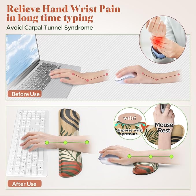 Gimars Enlarge Silky and Superfine Fabric Gel Memory Foam Keyboard Wrist Rest - Image 4