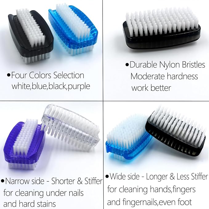 Nail Brush for Cleaning Fingernails Two Sided Fingernail Scrub Brush Soft Stiff - Image 7