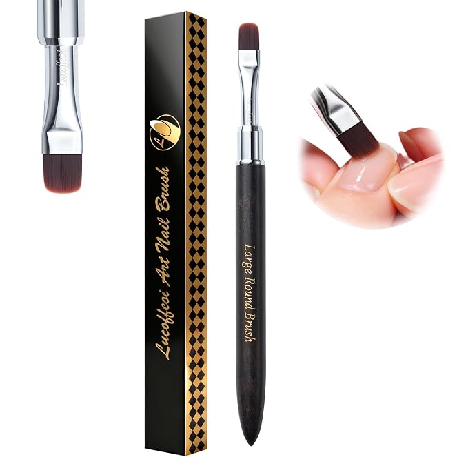 Large Round Brush for Builder Gel-Wide Head for Smooth, Streak-Free Application by Lucoffeoi