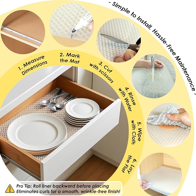 Shelf Liners for Kitchen Cabinets and Drawers, Non-Adhesive and Anti-Slip - Image 5