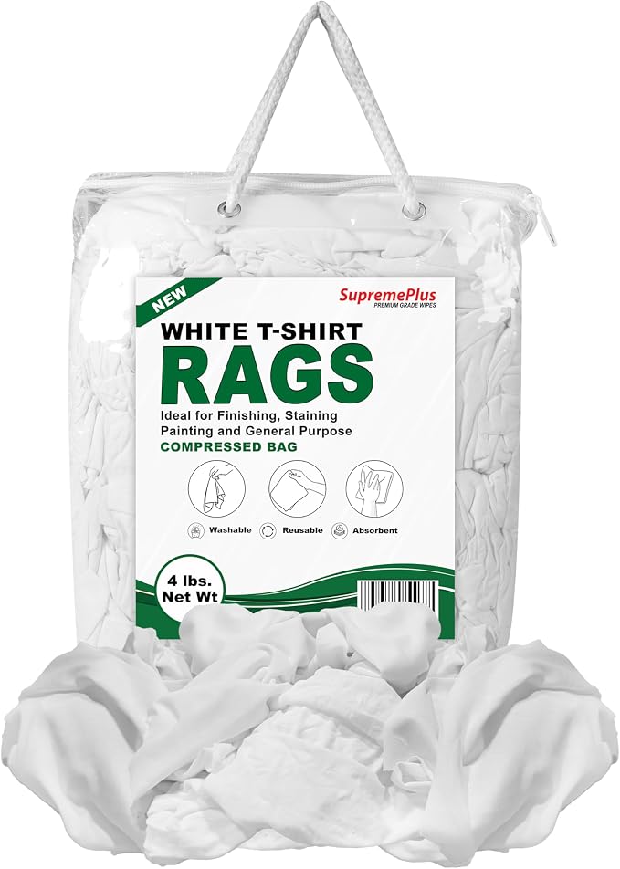 Premium White T-Shirt Cleaning Rags – White Cotton Rags by SupremePlus
