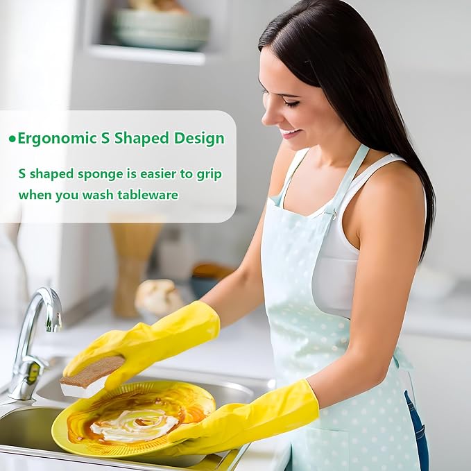 Natural Kitchen Sponges, 12 Pack Non-Scratch Scrubber, Biodegradable - Image 5