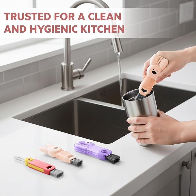 Cup Lid Cleaning Brush, 3 in 1 Lid Cleaner - Image 8