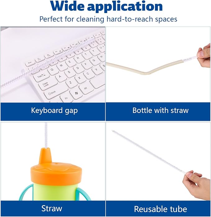 4pcs Straw Cleaner Brushes for Stanley, 12.6in Extra Long 3 Sizes Full Bristles - Image 7
