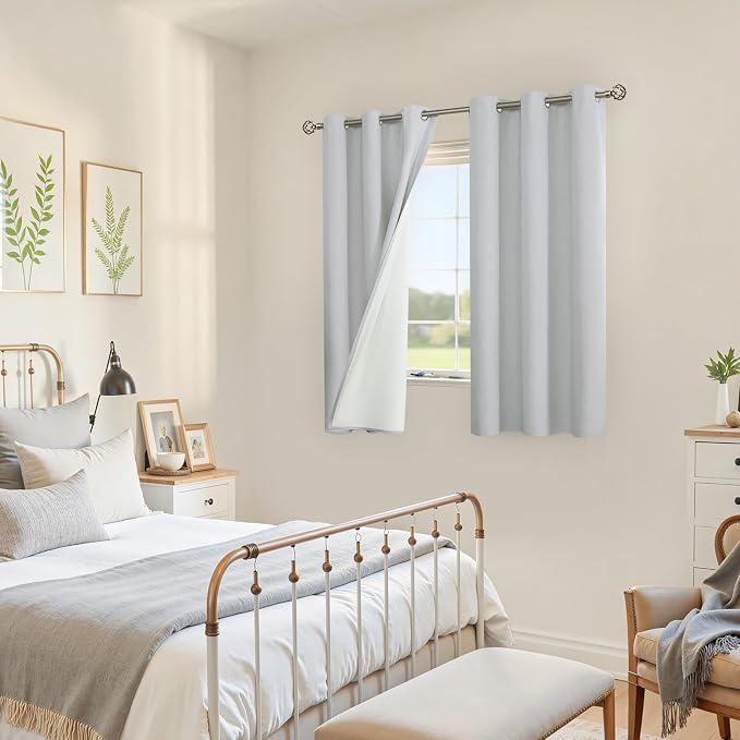 YoungsTex 54 Inch Length Linen 100% Blackout Curtains - Image 4