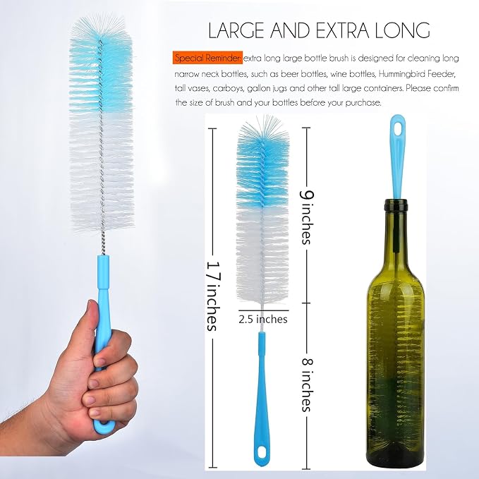 ALINK 17 inch Extra Long Bottle Cleaning Brush Cleaner - Image 2
