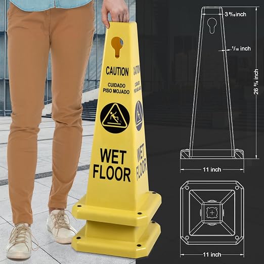 Plastic Traffic Cones, 4-Sided Message Cones, Road Safety Parking Cones - Image 2