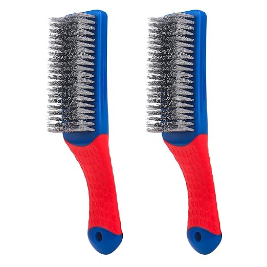 Wire Brushes 2 Pcs Steel Brushes Heavy Duty Carbon Steel and Stainless Steel - Image 2