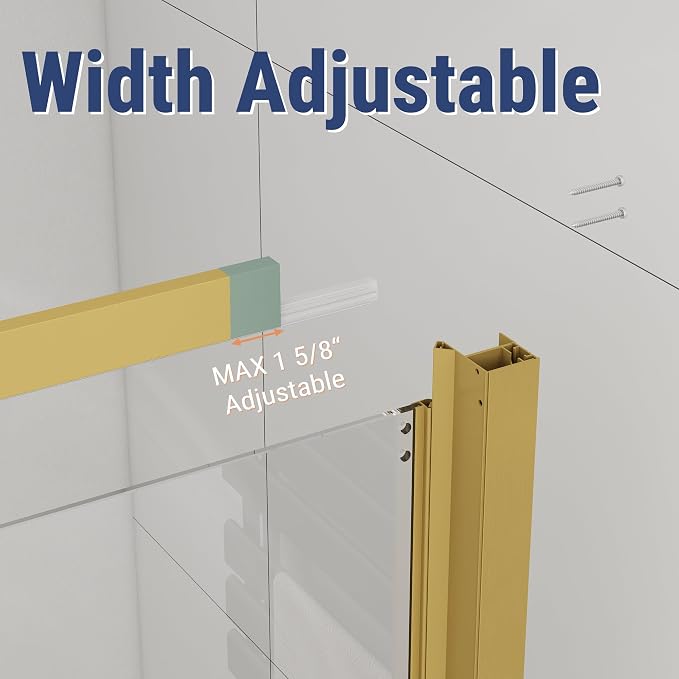36" W x 78" H 3-Panels Sliding Shower Door, Shower Door Clear 6mm Tempered Glass - Image 8