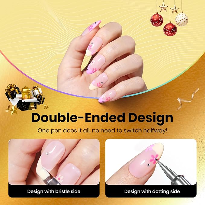 Beetles Nail Art Brushes 8pcs – Crystal Nail Art Tools 5pcs Double-headed Nails - Image 6
