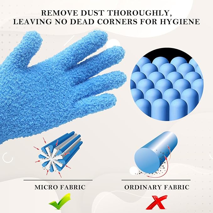 Evridwear Microfiber Plant Dusting Gloves Reusable Leaf Cleaning Glove - Image 2