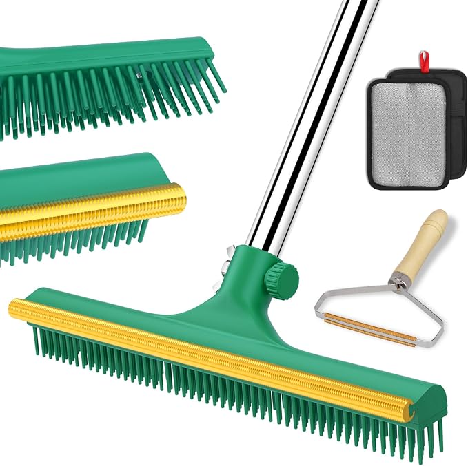 3 in 1 Carpet Rake for Pet Hair Removal, Reusable Pet Hair Remover Broom by WelcomeTomupapi