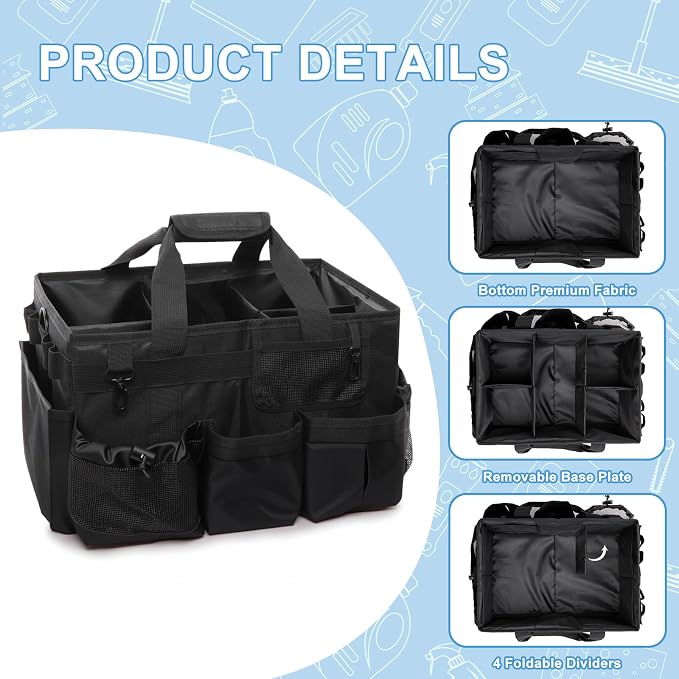 Large Cleaning Caddy Bag with Built-in Support Board, Wearable Cleaning - Image 2