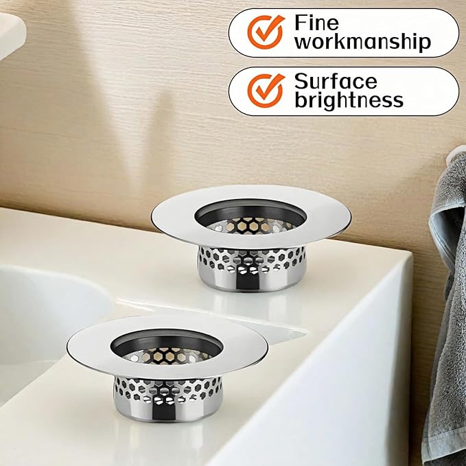Bathroom Sink & Bathtub Drain Filter Strainer Set - Image 6