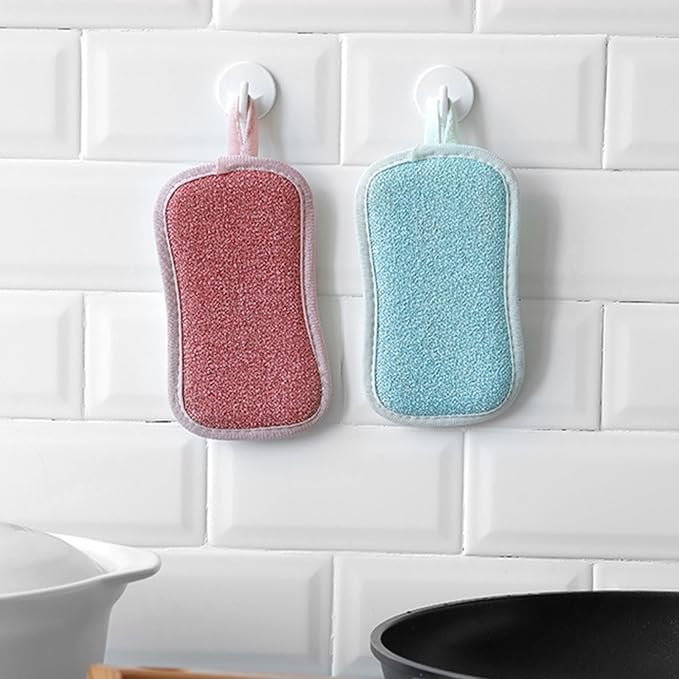 4 Pack Kitchen Scrub Sponge Dual Action Washing Up Cleaner Heavy Duty Scouring - Image 8