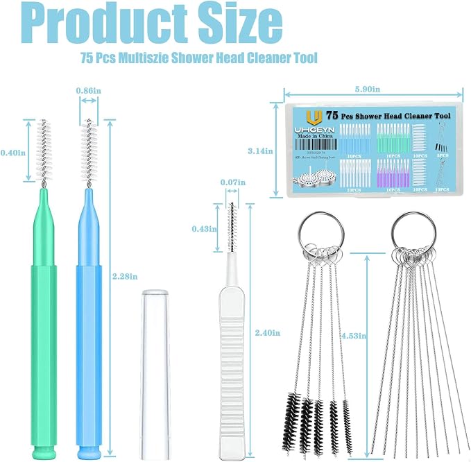 75 Pcs Multiszie Shower Head Cleaner Tool, Shower Head Cleaning Brush - Image 2