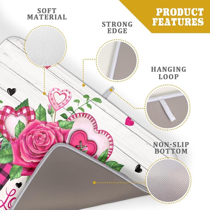Valentine's Day Rose Flower Dish Drying Mat - Image 4