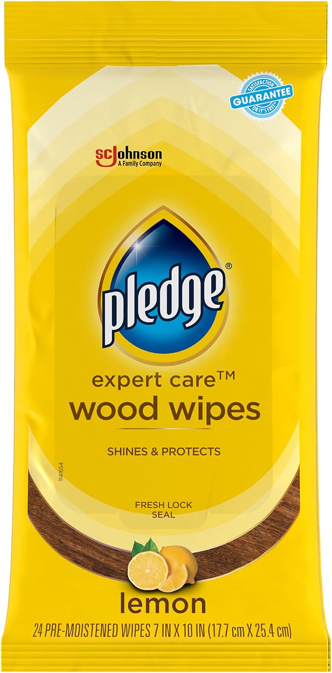 Pledge Expert Care Enhancing Wood Wipes, Lemon Scent by Pledge