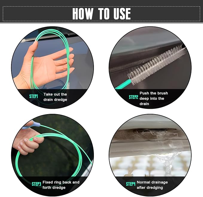 Car Sunroof Drain Cleaning Tool, 78 Inch Door Pipe Cleaning Brush - Image 6