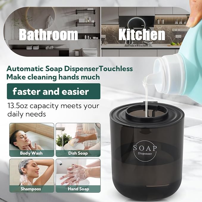 2 Pack Automatic Soap Dispenser, Touchless Automatic Liquid Soap Dispenser - Image 7