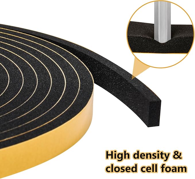 Black Weather Stripping Door Seal Strip, Strong Adhesive, Lightproof, Soundproof - Image 5