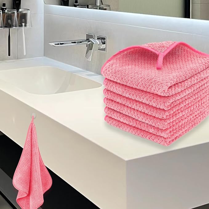 6 Pack Washcloth Towels Set, Waffle Hand Towels Set, Microfiber Super Soft - Image 7