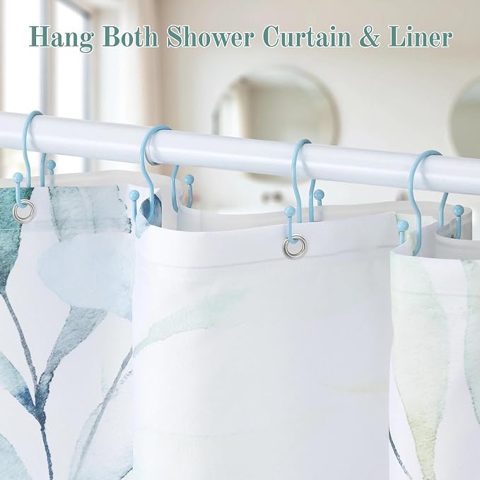 Goowin Shower Curtain Hooks, Stainless Steel Shower Curtain Hangers, Metal - Image 6