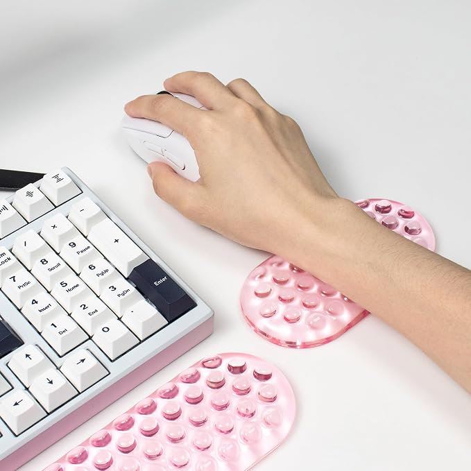 Ergonomic Gel Keyboard and Mouse Wrist Rest Set – Pink Wrist Rest - Image 4